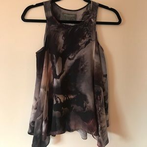 Allsaints horse print silk top